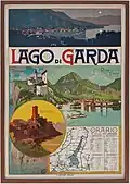 Im Jahr 1897 gab es Werbung für den Tourismus und die Schiffe auf dem Gardasee.