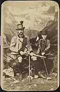 Franz Joseph mit seinem Sohn Rudolf bei der Jagd