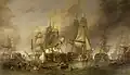 Gemälde der Seeschlacht von Trafalgar im Jahr 1805