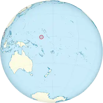 Nauru on the globe (small islands magnified) (Polynesia centered).svg
