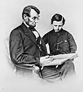 Lincoln mit seinem Sohn Tad im Jahr 1864