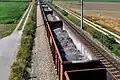 Dieser Zug transportiert Schlacke.