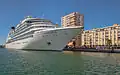 Die Seabourn Quest, die einer amerikanischen Firma gehört, in Frankreich