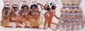 Musik und Tanz auf einem Wandbild aus dem Alten Ägypten