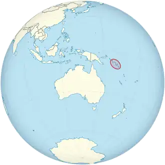 Solomon Islands on the globe (Oceania centered).svg
