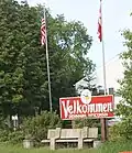 In den USA leben dänische Einwanderer. Einige haben hier „Willkommen“ auf Dänisch geschrieben.