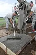 Nach dem Mischen von Beton
