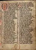 Verzierte Handschrift auf Pergament