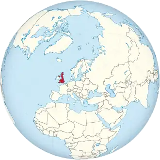 United Kingdom on the globe (Europe centered).svg