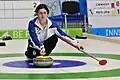 Beim Curling während der Olympischen Winterspiele für Jugendliche