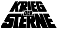 Das ursprüngliche Schriftzeichen „Krieg der Sterne“ auf Deutsch, für den Film von 1977