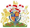 Rechts auf diesem Wappen des Königs Heinrich von England entdeckt man eine Fabel-Antilope als Wappentier.