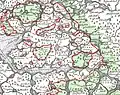 Diese Karte zeigt die Gebiete im Jahr 1240. Rot umrandet sind die Gebiete, die es heute noch gibt.