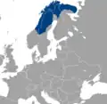 In dem blauen Gebiet im Norden Europas leben die Samen. Bis ins 17. Jahrhundert waren sie Jäger und Sammler.