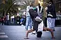 Ein Breakdance-Artist in San Francisco