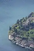 Das Dorf Morcote klebt am Hang über dem Luganersee