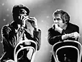 Der Musiker Stevie Wonder, links, mit dem Komponisten Burt Bacharach