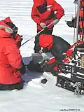 Antarktis-Forscher im Freien