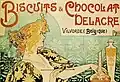 Ein belgisches Plakat vor über 100 Jahren: Es wirbt für „Biscuits“ und „Chocolat“, also Kekse und Schokolade.