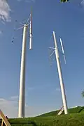 Solche Windräder machen weniger Lärm und Schatten. Sie werden aber erst erprobt.