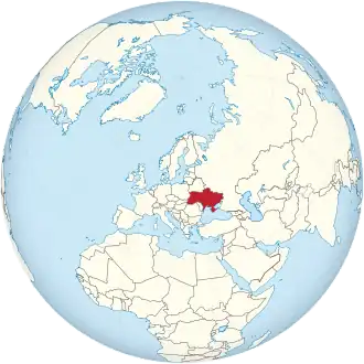 Ukraine on the globe (Europe centered).svg