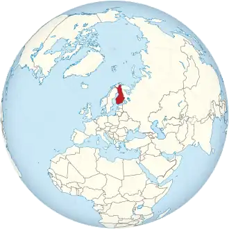 Finland on the globe (Europe centered).svg