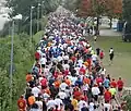 Bei einem Marathon in München, kurz nach dem Start