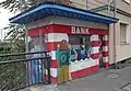 Bank-Raub als Scherz, auf diesem Häuschen in Düsseldorf