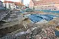 In Dülmen in NRW: Hier wird ausgegraben, manches wurde zum Schutz abgedeckt.