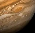 Der große rote Fleck, gesehen vom Satelliten Voyager 1