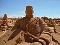Frankensteins Monster als Statue aus Sand