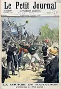 Am Ende des Marathonlaufs bei den Olympischen Spielen von 1896