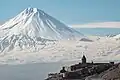 Das Kloster Khor Virap und der Ararat. Auf diesem Berg soll die Arche Noah gelandet sein.