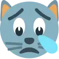 Diese Katze als Emoji drückt Trauer aus.