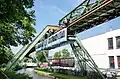 Die Schwebebahn in Wuppertal folgt dem Fluss Wupper