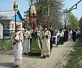 Bei den Russischen Orthodoxen: eine Osterprozession.
