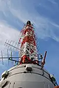 Die Antennenspitze des Fernsehturms in Stuttgart.