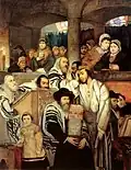 Vor 150 Jahren in einer Synagoge: Juden beten zu Jom Kippur.