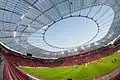 In der BayArena spielt der Fußballverein Bayer 04 Leverkusen.