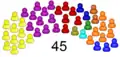 Solche Schaubilder zeigen, wie die Parteien im Parlament verteilt sind. Jede Partei hat hier eine andere Farbe.