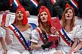 Die Figur Marianne stellt Frankreich dar. Hier haben Frauen sich für eine Demonstration so verkleidet.