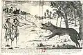 Vor etwa 250 Jahren: So hat man sich die Bestie von Gévaudan vorgestellt. Das Tier war wahrscheinlich ein Wolf.