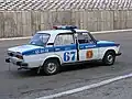 Ein Polizeiauto in Russland