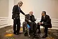 Steven Spielberg und sein Vater Arnold besuchen hier den Präsidenten Barack Obama.
