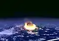 So stellt man sich vor, wie ein Asteroid auf die Erde aufschlägt.