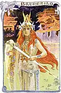 Brünhild auf einer Postkarte um das Jahr 1900
