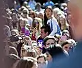 Fans, die „Beliebers“, warten auf ihren Star.