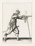 Ein echter Musketier. Die Zeichnung ist etwas älter als die Zeit des Romans.