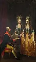 Der Sohn Joseph mit zwei von seinen Schwestern, Maria Anna und Maria Elisabeth