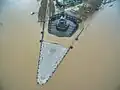 Im Jahr 2018 gab es am Deutschen Eck Hochwasser.